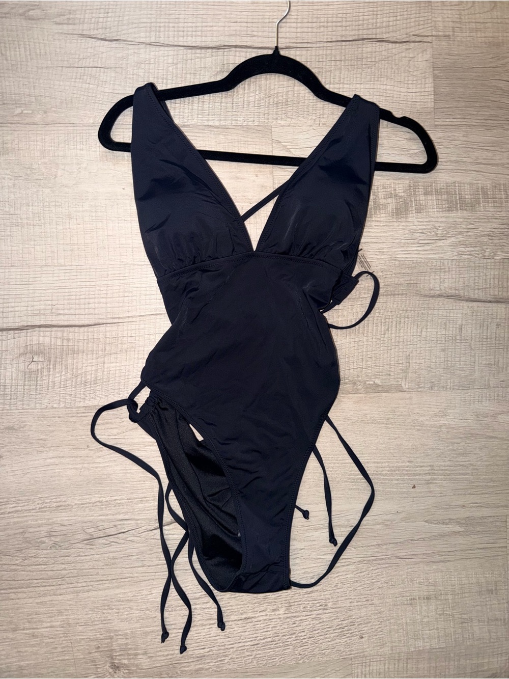 Classic Black One-Piece Swimsuit for Women - Adjustable Straps